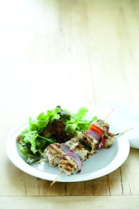 Chicken and vegetable souvlaki