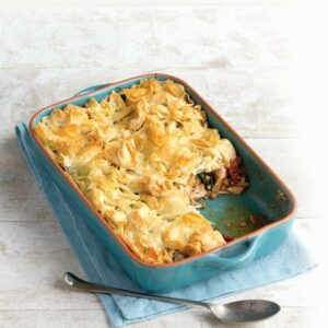 Chicken filo pot pie with slaw