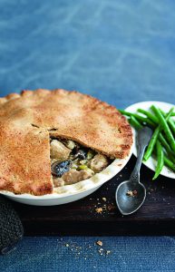 Chicken, leek and mushroom pie