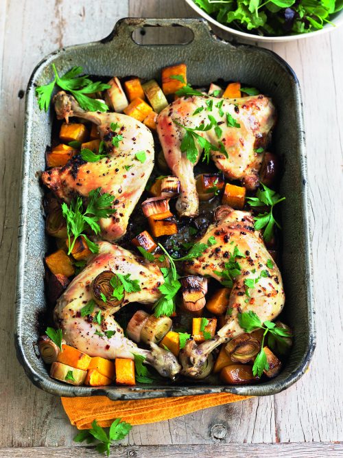 Chicken, leek and pumpkin bake