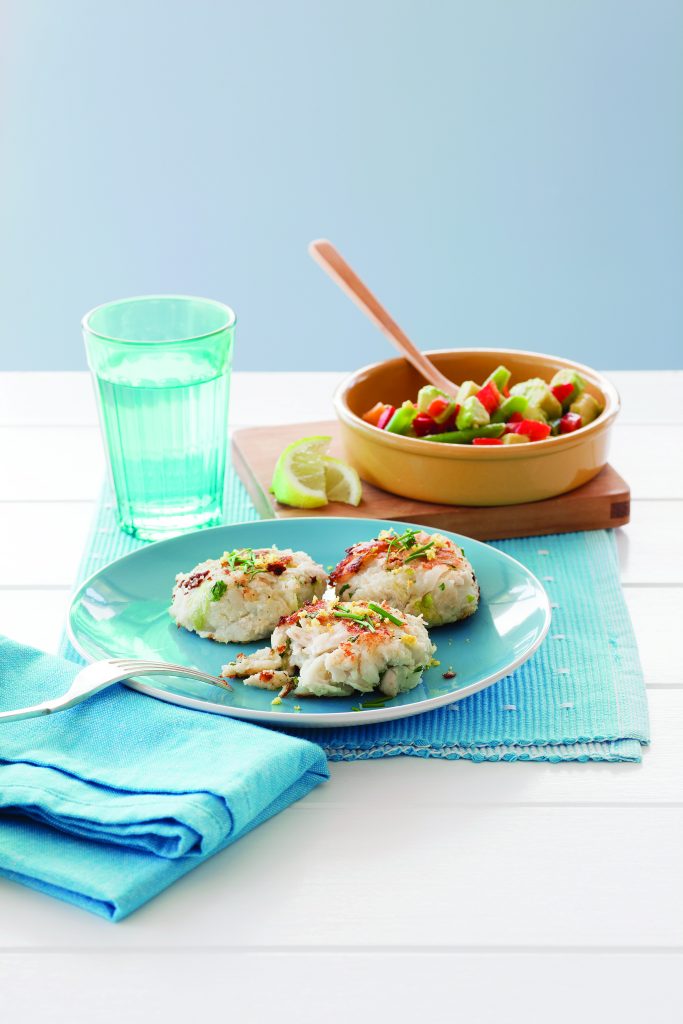 Chicken potato patties with bean and avocado salad Chicken potato patties with bean and avocado salad
