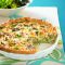 Chicken quiche with leek and mushrooms