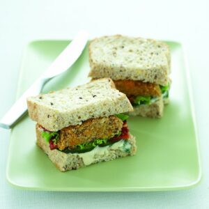 Chickpea, pumpkin and walnut burgers