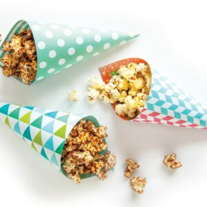 Choc-sesame popcorn cones