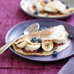 Chocolate and banana crepes