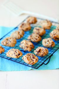 Chocolate chip, cranberry and almond cookies