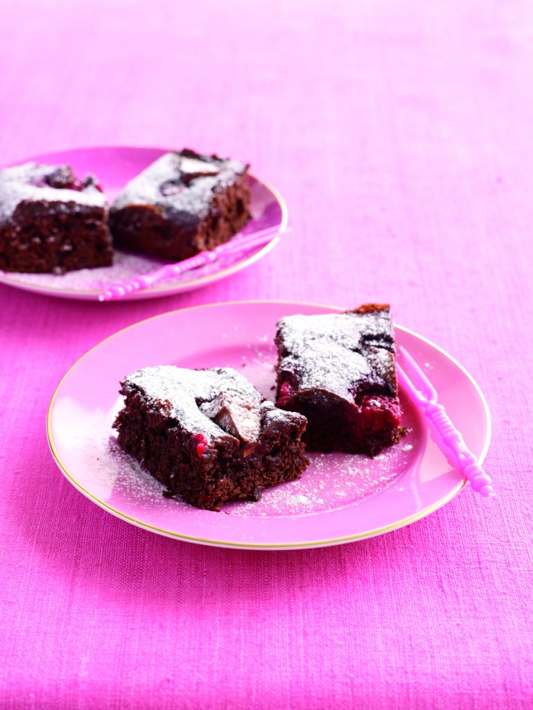 Chocolate, raspberry and Toblerone brownies