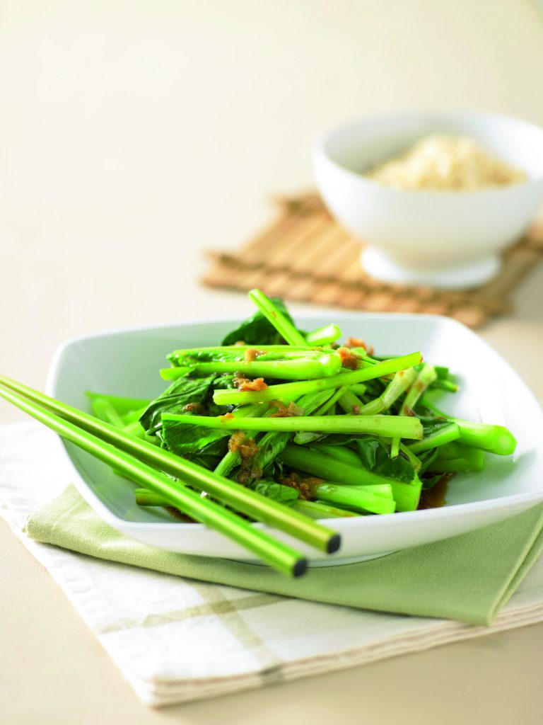 Choy sum with soy and ginger dressing Choy sum with soy and ginger dressing