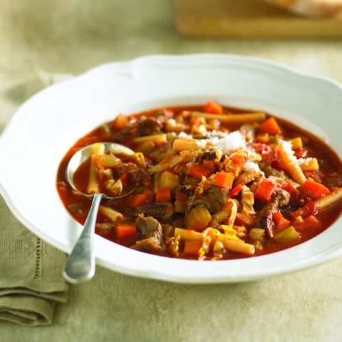 Chunky beef minestrone