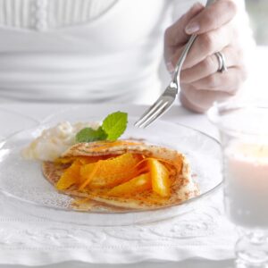 Citrus fruit-filled pancakes