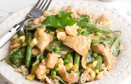 Coconut peanut chicken curry