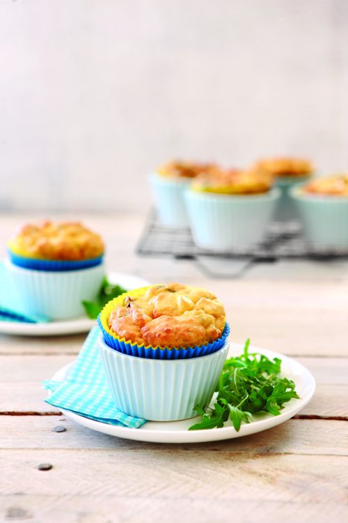 Courgette, basil and feta muffins