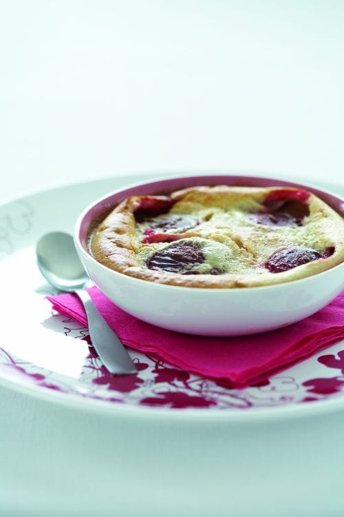 Creamy almond plum pudding