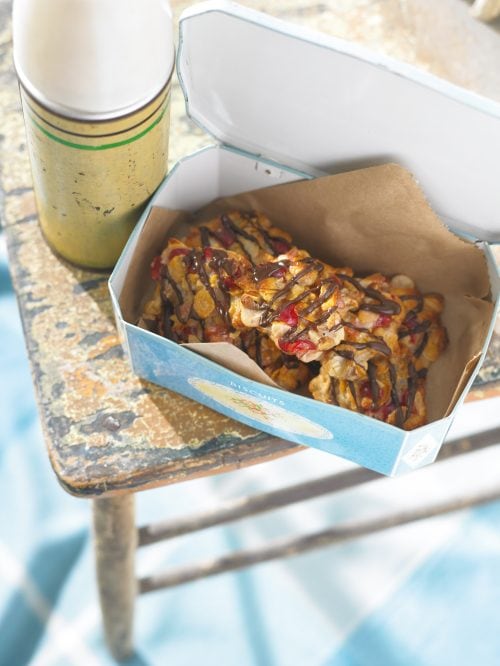Florentines with chocolate and cherries