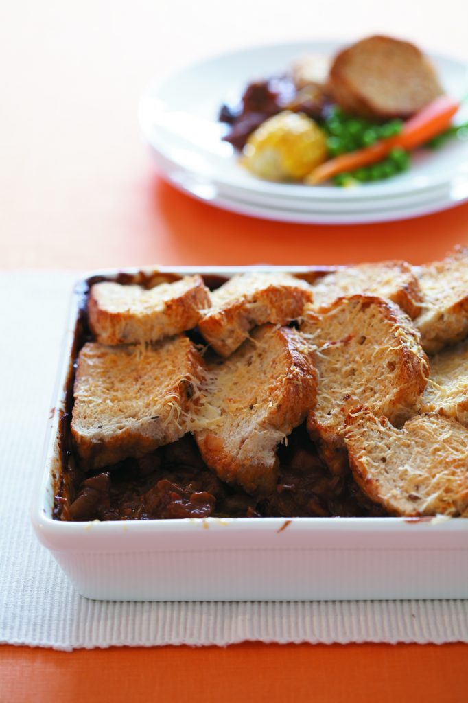 Crunchy-top Guinness beef and mushroom casserole Crunchy-top Guinness beef and mushroom casserole