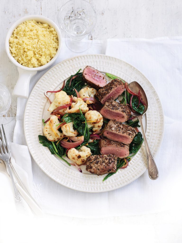 Cumin lamb with caramelised cauliflower