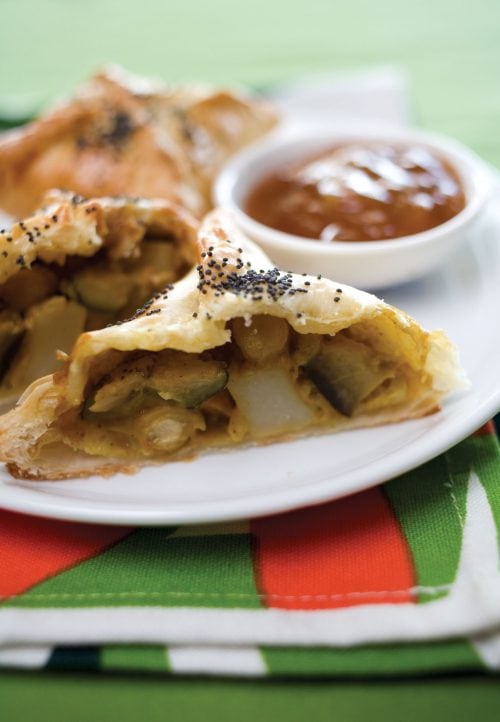 Curried vegetable puff tarts