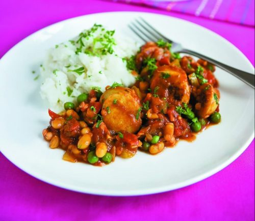 Curried sausage casserole