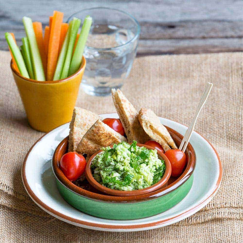 Edamame, mint and parmesan dip Edamame, mint and parmesan dip