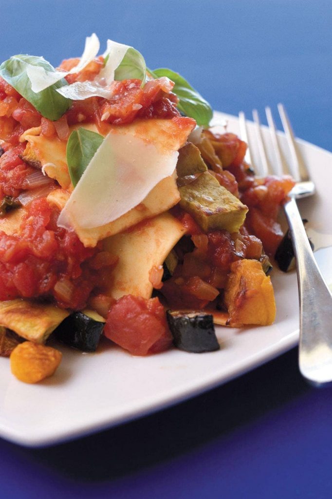Free-form lasagne with roasted vegetables Free-form lasagne with roasted vegetables