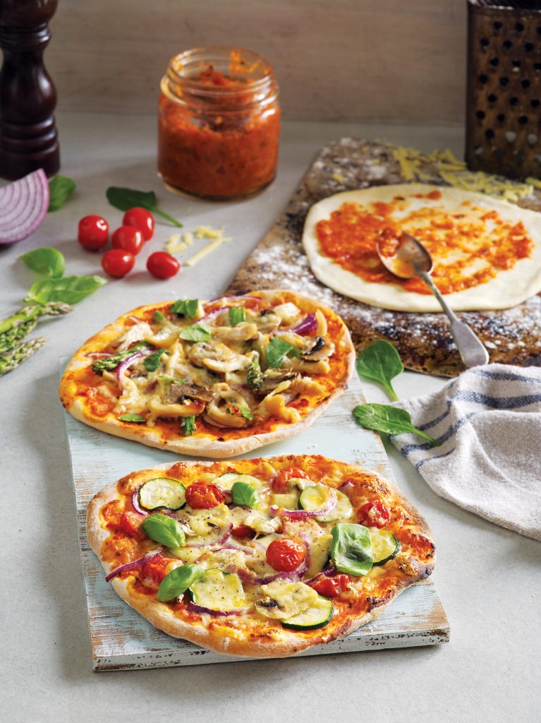 Vegetarian individual pizzas Vegetarian individual pizzas