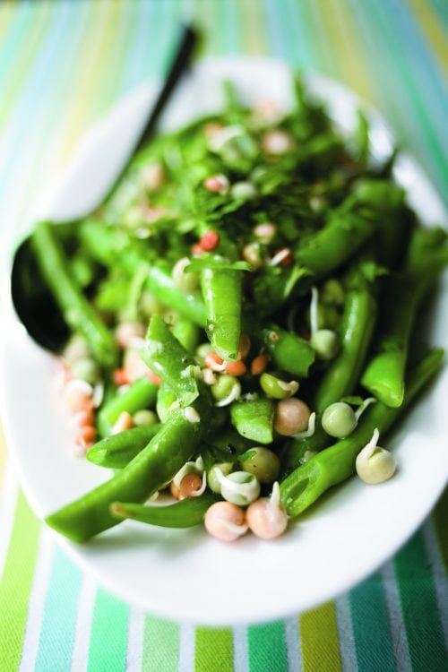 Fresh bean salad with zingy lemon dressing