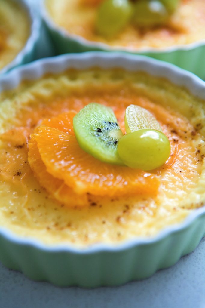Fruity egg custard Fruity egg custard