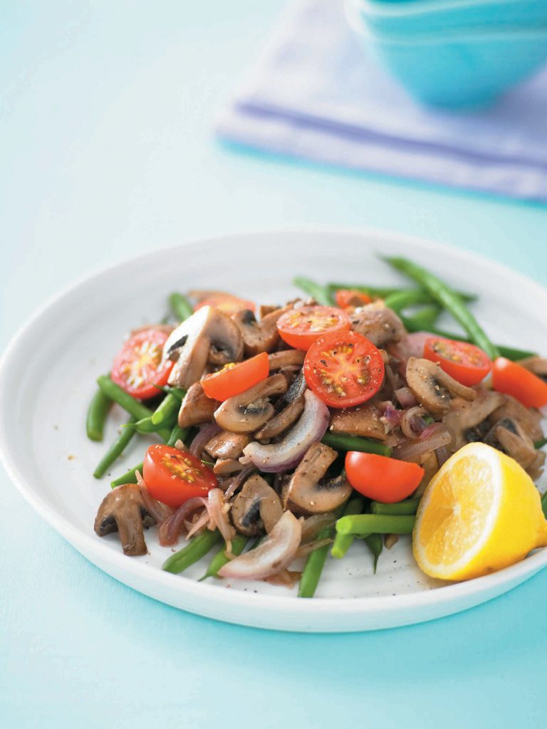 Green bean and mushroom salad Green bean and mushroom salad