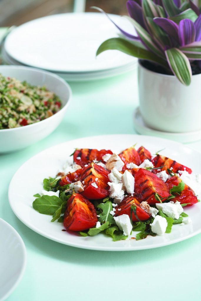 Grilled tomatoes with feta and rocket Grilled tomatoes with feta and rocket