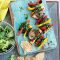 Haloumi, courgette and capsicum kebabs