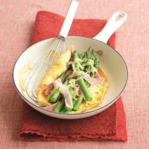 Ham and asparagus omelette