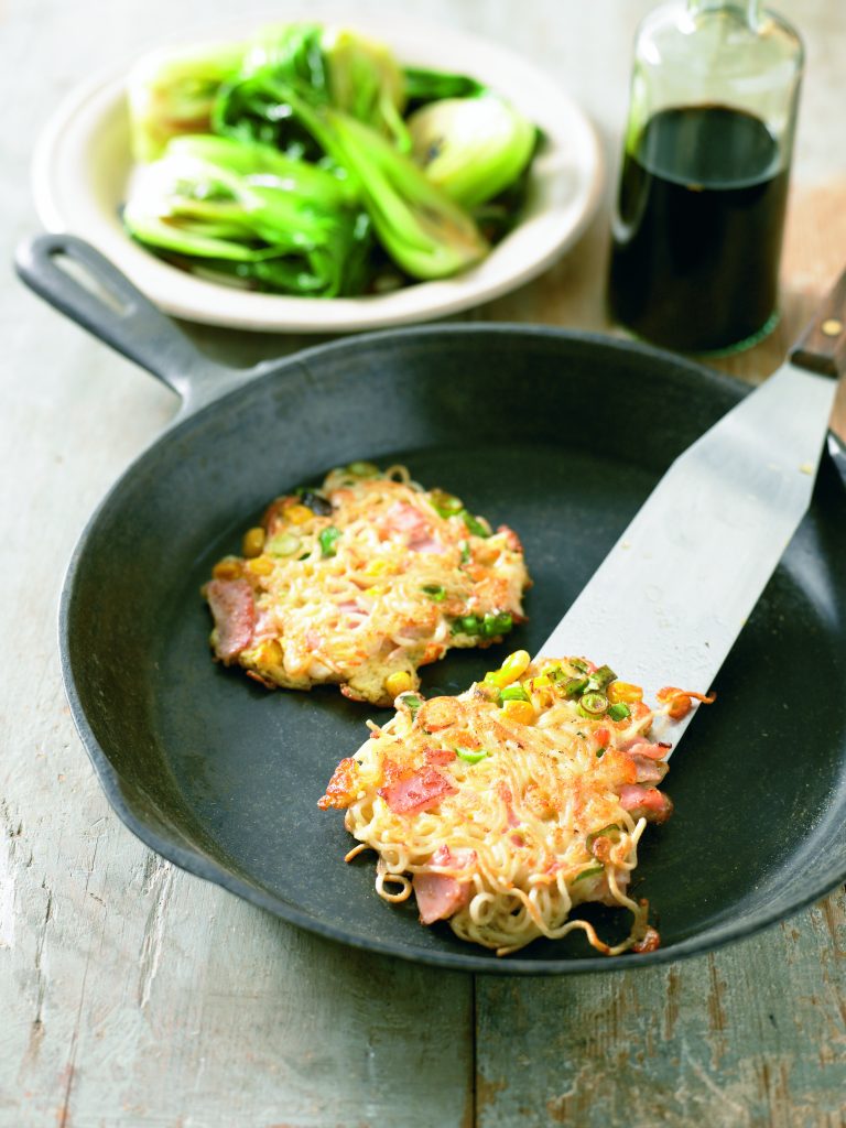 Ham and noodle fritters Ham and noodle fritters