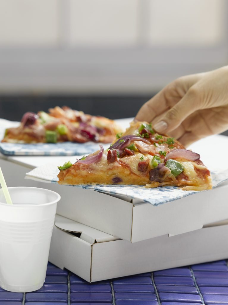 Ham and vegetable pizza Ham and vegetable pizza