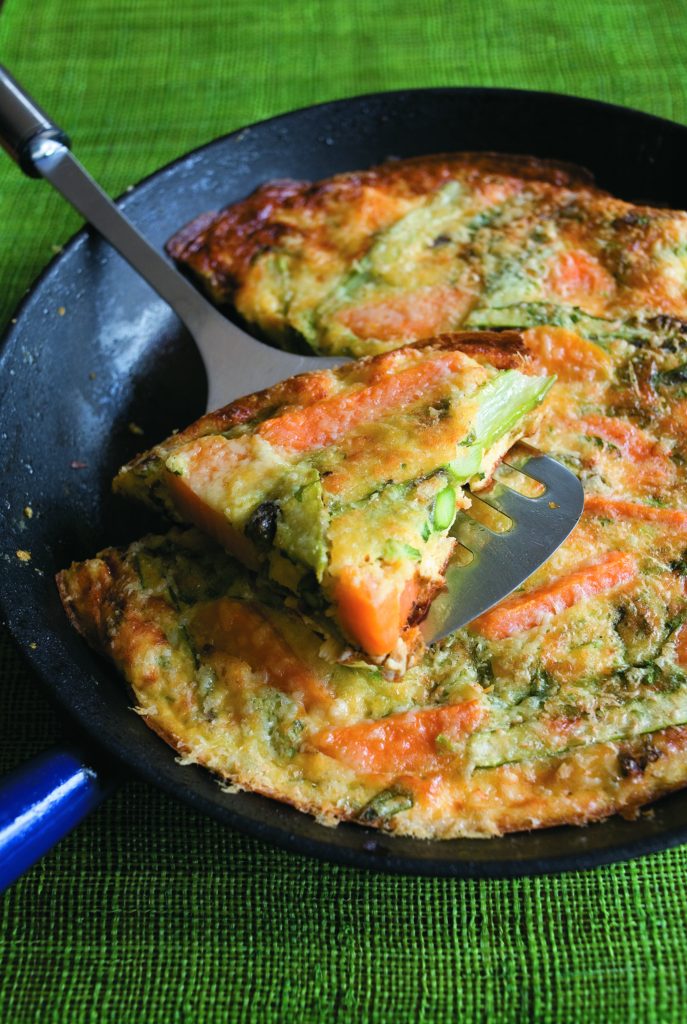 Herby frittata with asparagus and cheddar Herby frittata with asparagus and cheddar