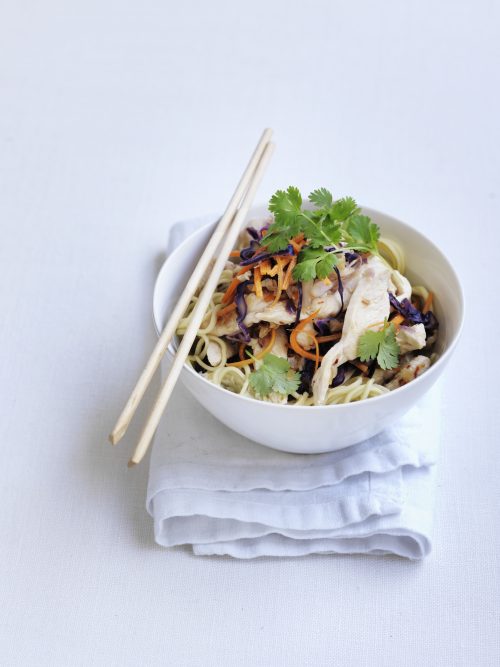 Hot and spicy chicken noodle soup