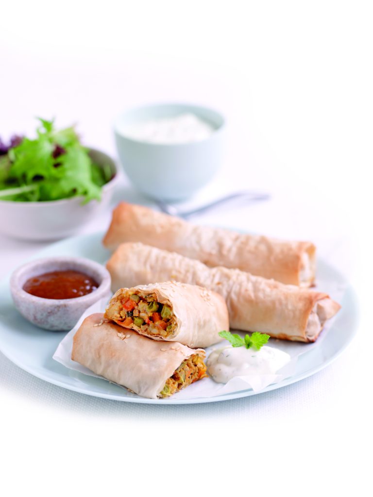 Indian-spiced vegetable and cheese parcels Indian-spiced vegetable and cheese parcels