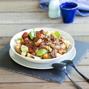 Italian pulled beef with pasta