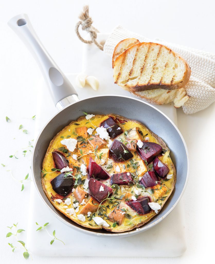 Kumara and beetroot frittata Kumara and beetroot frittata