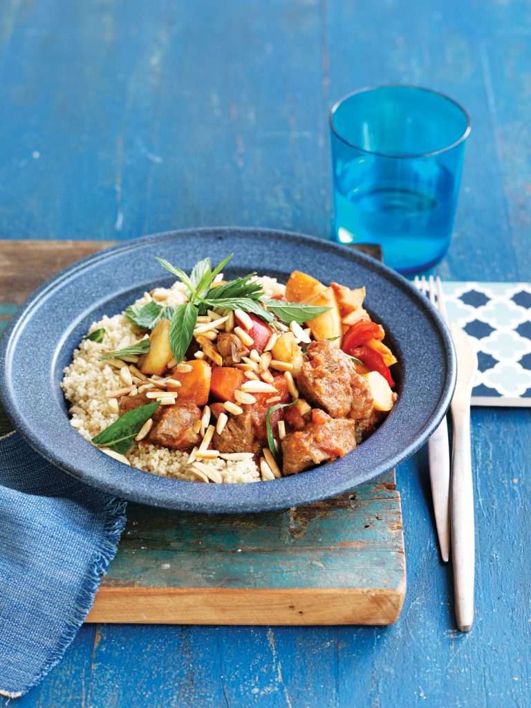 Lamb and vegetable tagine with mint couscous Lamb and vegetable tagine with mint couscous