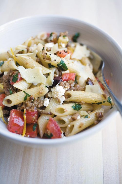 Lamb, lemon and olive pasta