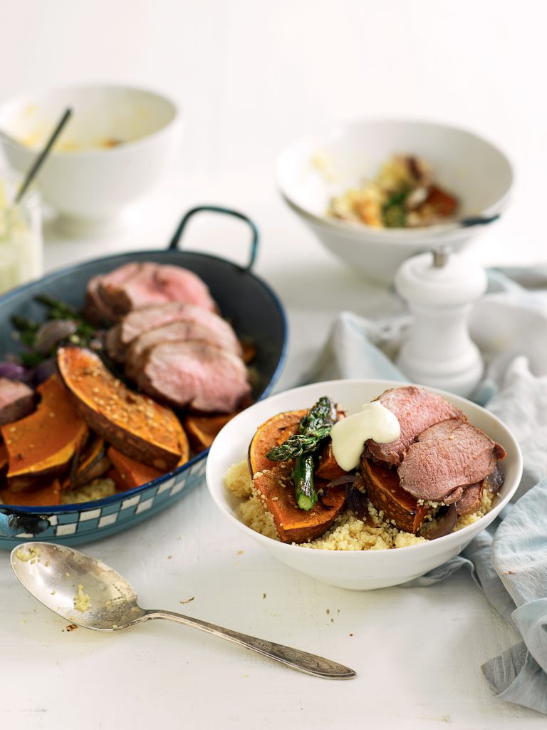 Lamb with dukkah-roasted pumpkin Lamb with dukkah-roasted pumpkin