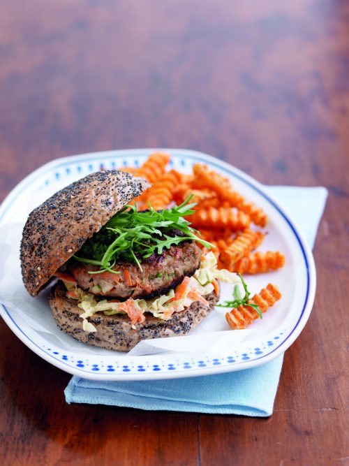 Lamb and tzatziki burger