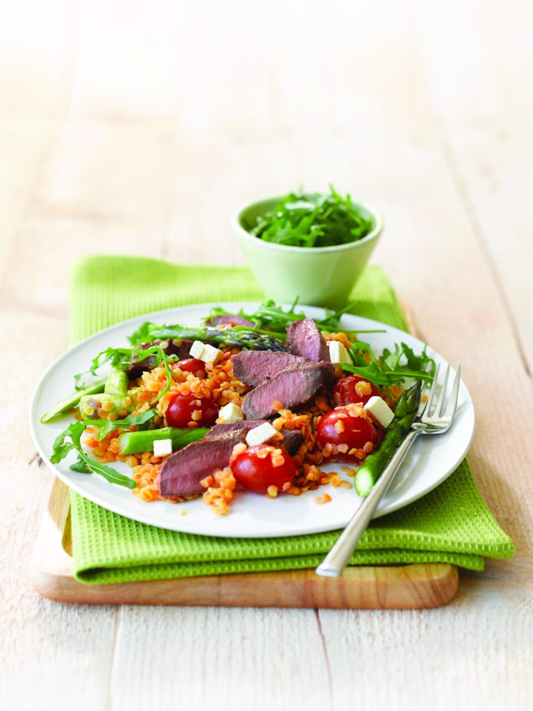Lamb with warm lentil salad Lamb with warm lentil salad
