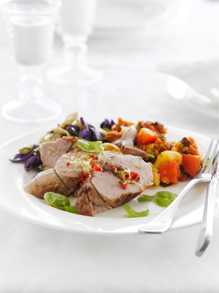 Lemon-roasted pork with garlic and basil Lemon-roasted pork with garlic and basil