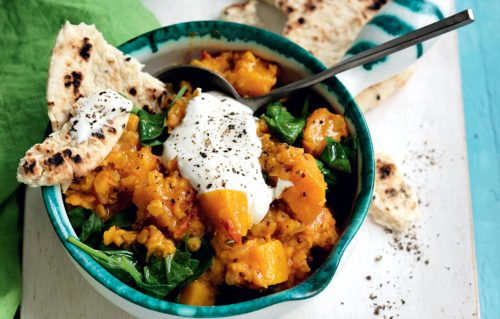Lentil, pumpkin and spinach dhal