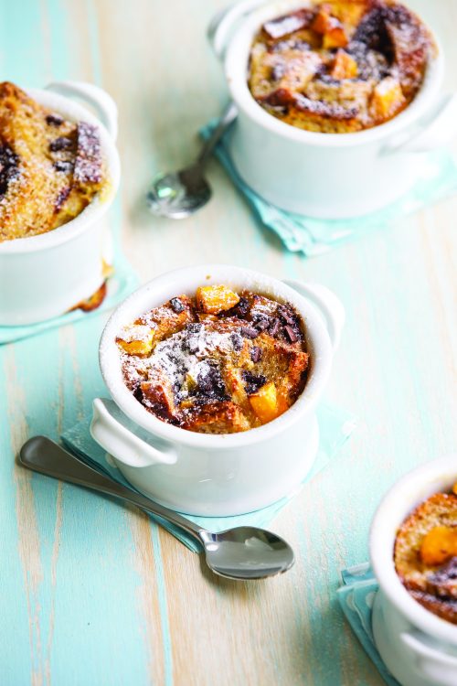 Mango bread puddings