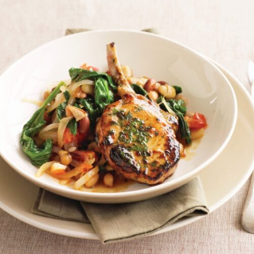 Maple pork with garlic and chilli bean sauté