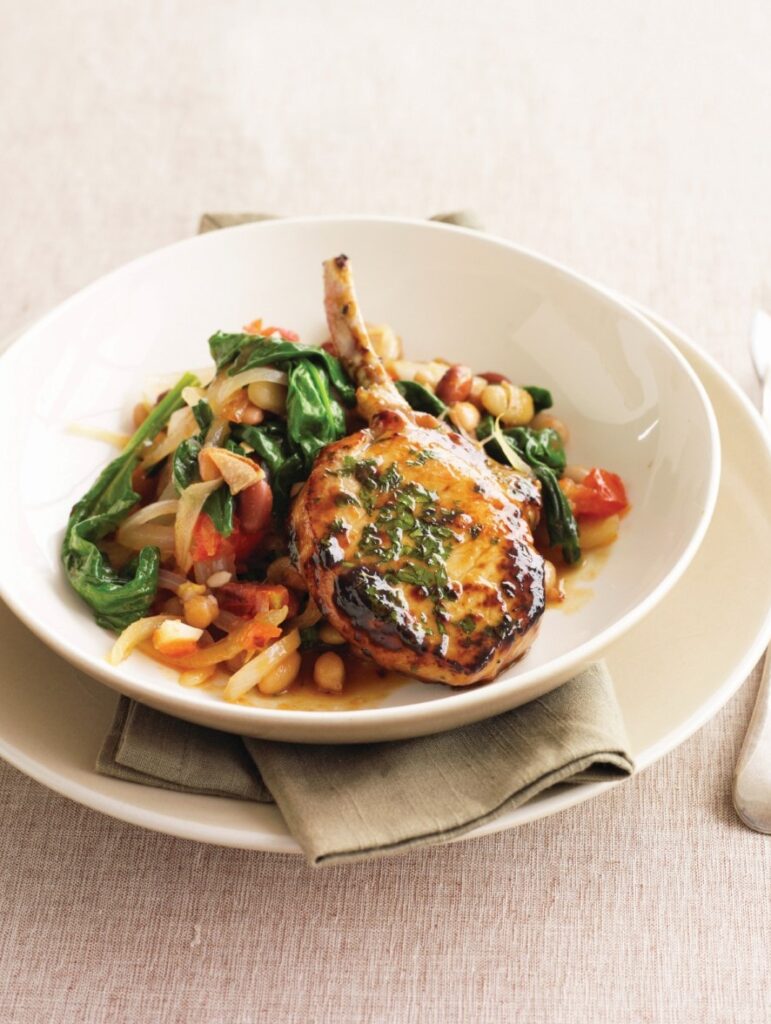 Maple pork with garlic and chilli bean sauté Maple pork with garlic and chilli bean sauté