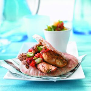 Marinated spicy chicken burger