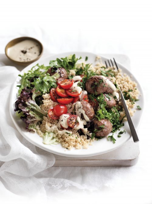Meatball couscous salad